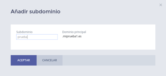 Añadir un subdominio