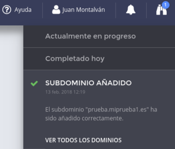Añadir un subdominio