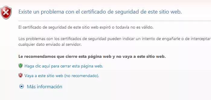 La pantalla que encuentra en Internet Explorer es la siguiente