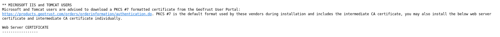 Web Server Certificate