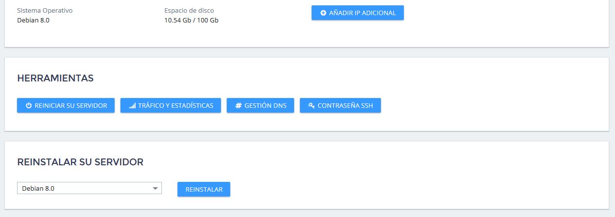 herramientas y acciones posibles disponibles en los VPS de magic online